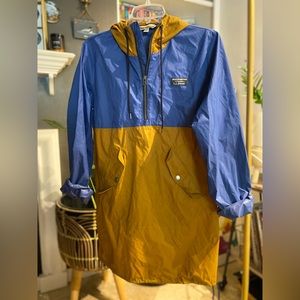 LL Bean Raincoat — blue and mustard color!